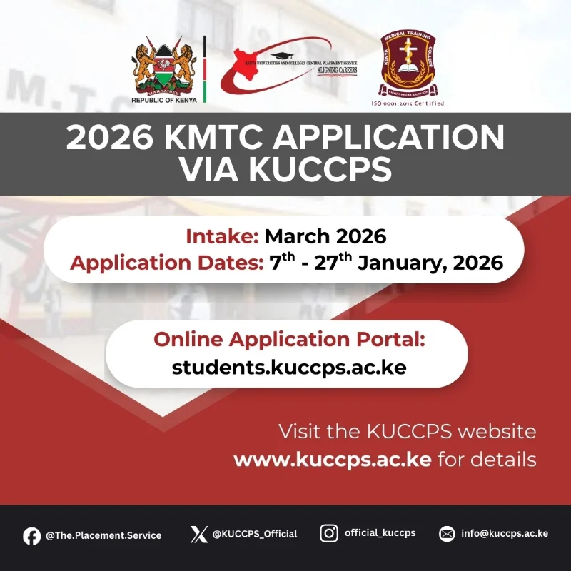 KMTC 2026 March Intake Applications Open via KUCCPS: What Applicants Need to Know!